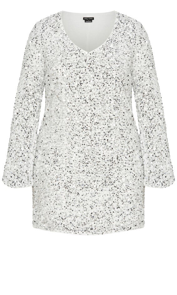 Sequin Neptune Dress - silver, GRAY, alternate image number 3
