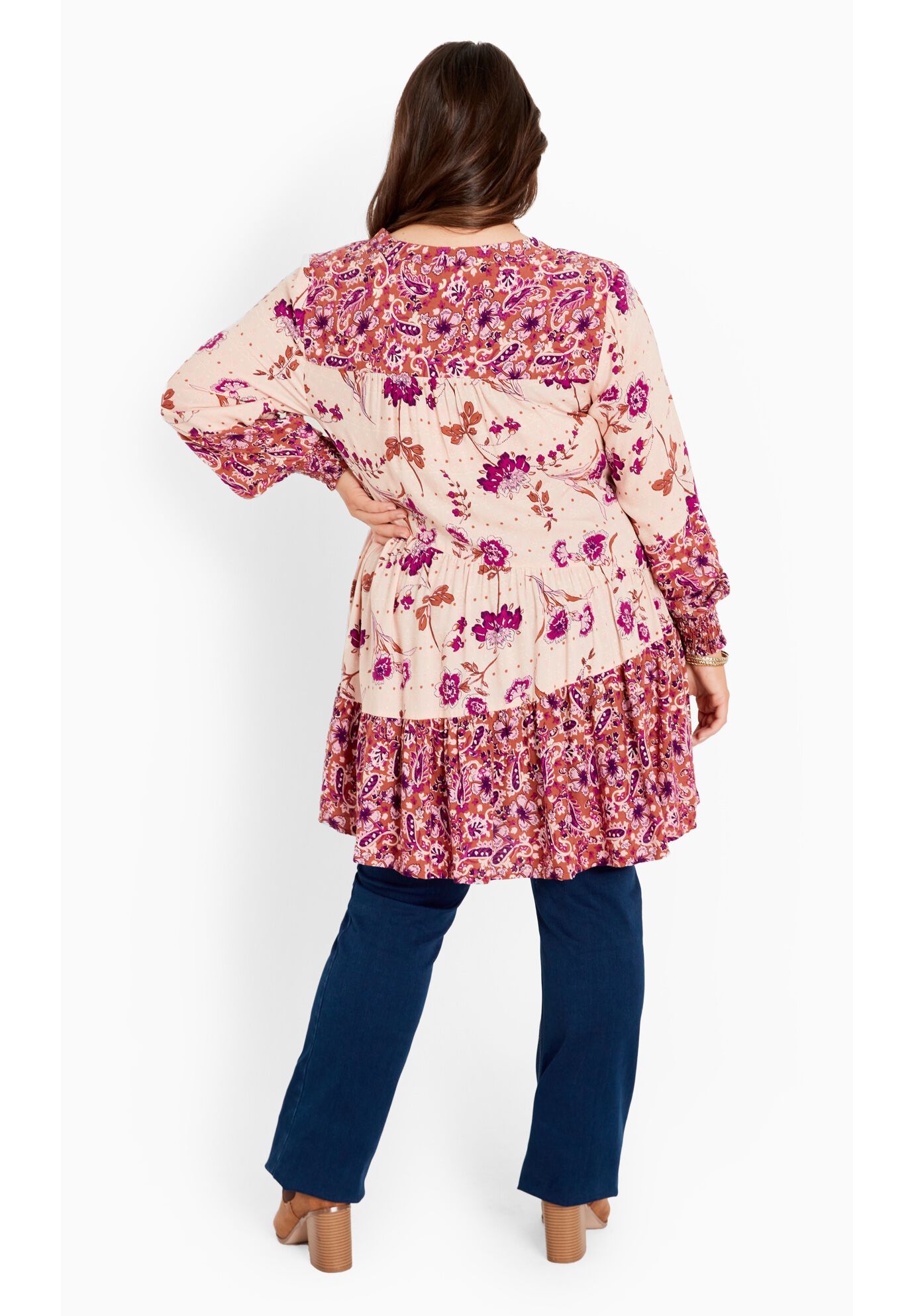 Cynthia Splice Empire Waist Tunic, SHERBET COMBO, on-hover image number 1