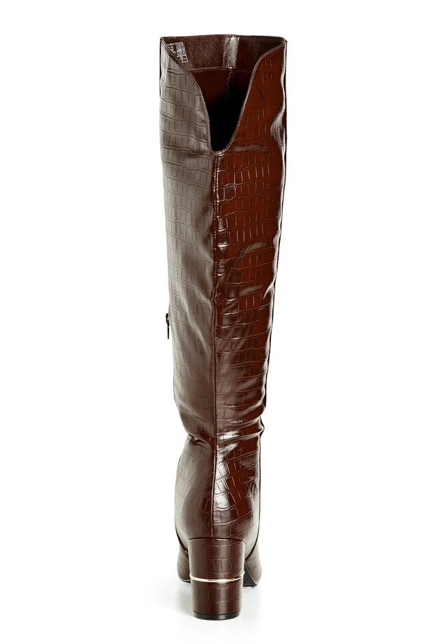 WIDE FIT Geordie Knee Boot - chocolate, CHOCOLATE, alternate image number null