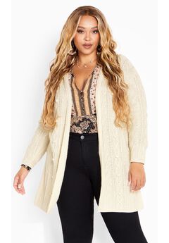 Camilla Cable Knit Hooded Cardigan