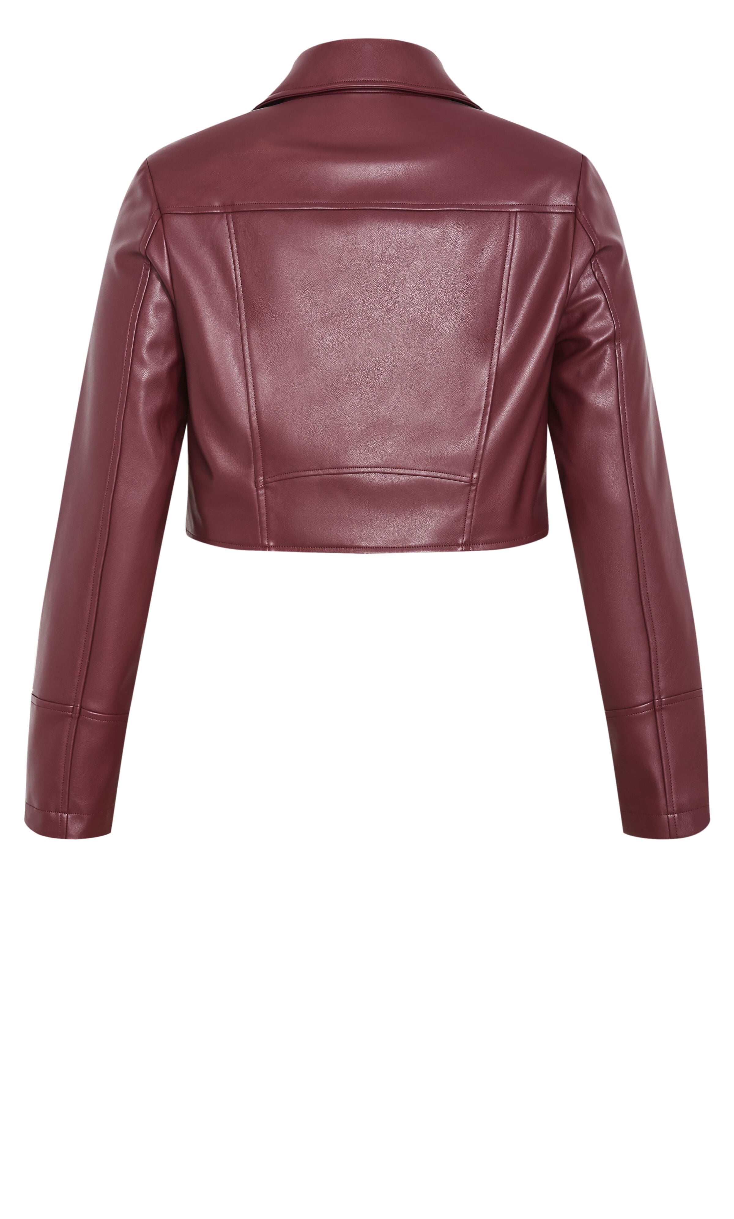 Amira Faux Leather Jacket - dark cherry, RED, alternate image number 3