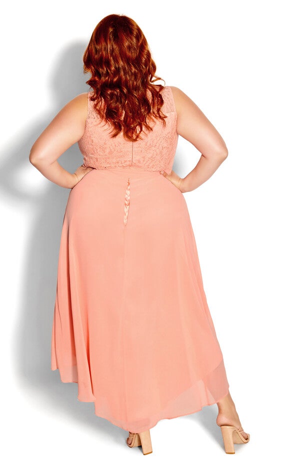 Hi Lo Lover Dress - peach, PINK, alternate image number 3