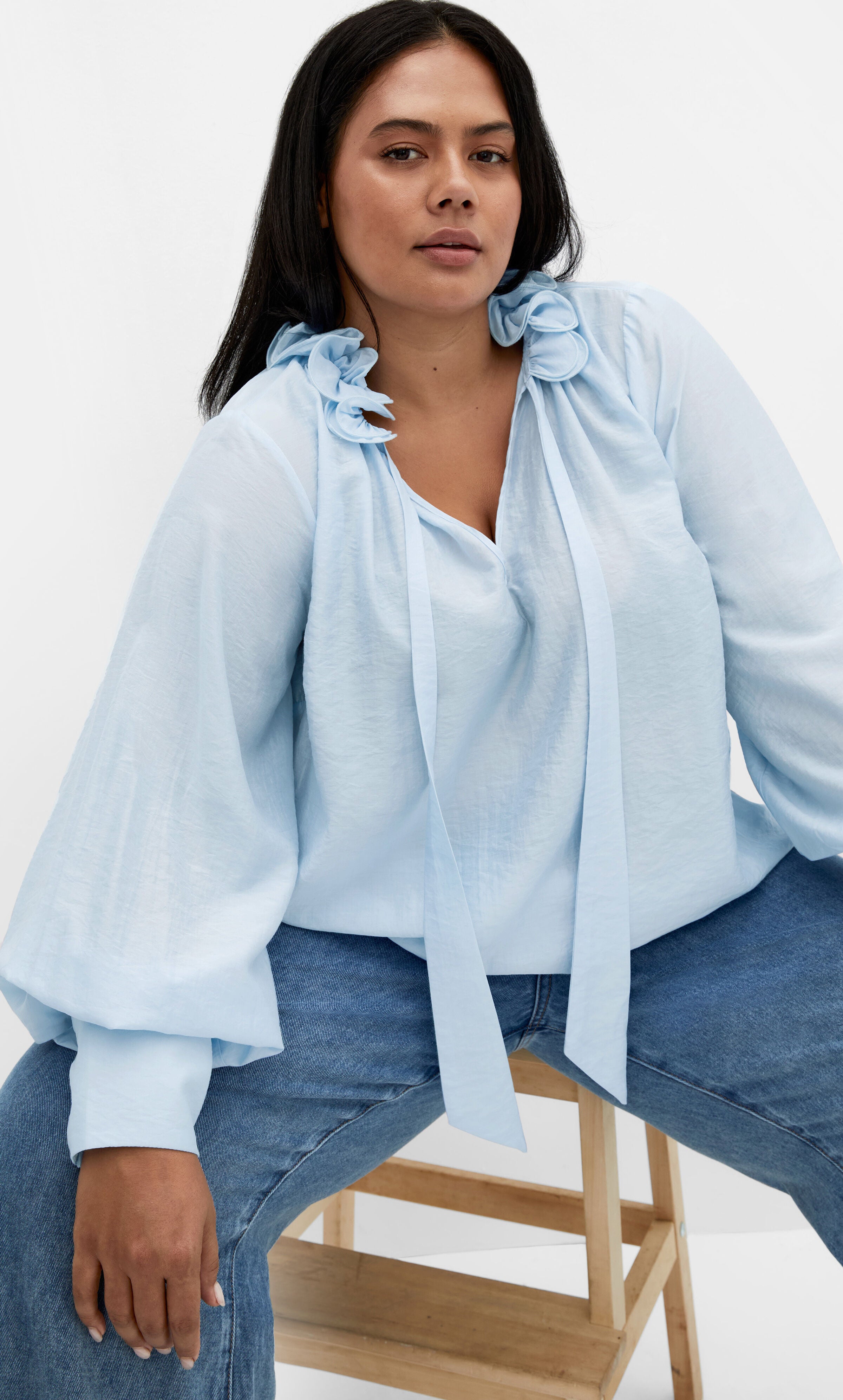 Antoinette Top - sky blue, BLUE, hi-res image number 0