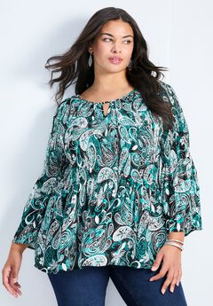 Fairview Keyhole Pleat Blouse