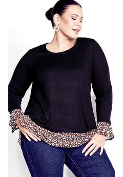 Hacci Chiffon Print Top