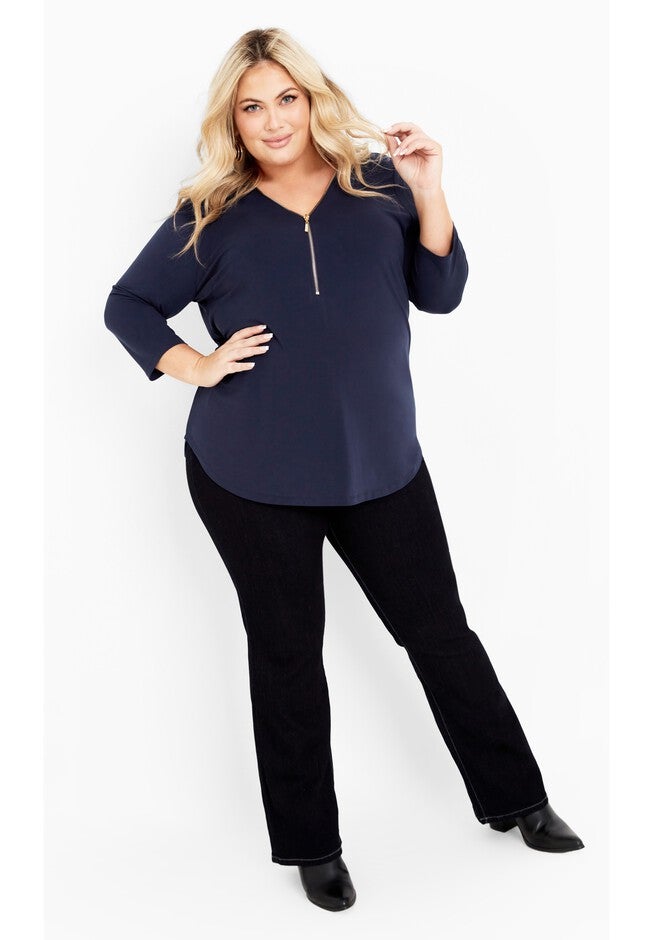 Fiona Zip Top, NAVY, alternate image number null
