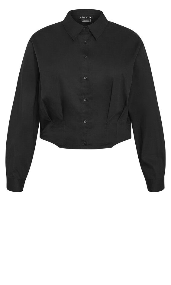Classic Crop Shirt - black, BLACK, alternate image number null