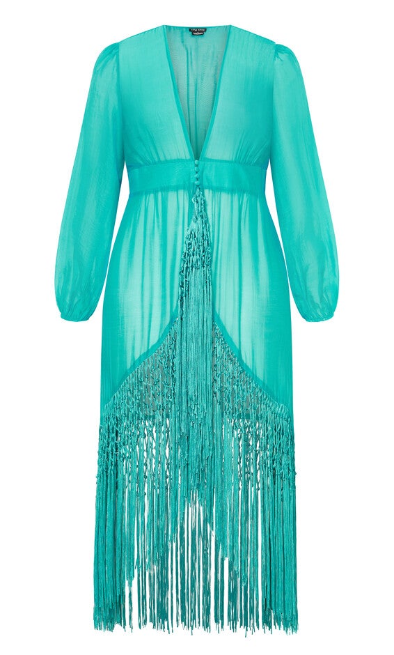 Calypso Fringe Jacket - lagoon, BLUE, alternate image number null