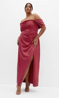Paloma Off Shoulder Maxi Dress - bordeaux