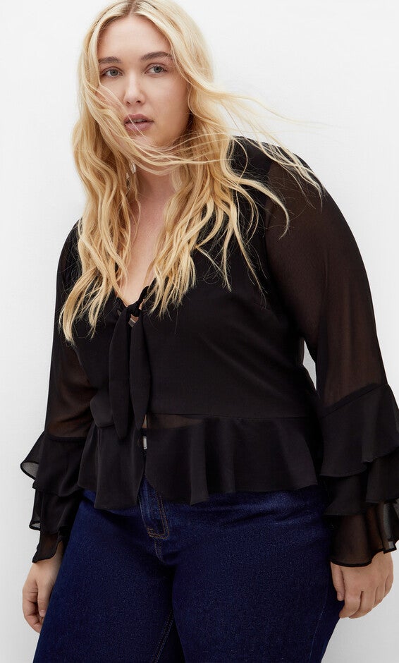 Trixie Ruffle Top - black, BLACK, hi-res image number 0