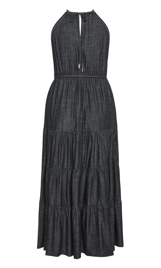 Hamptons Tier Maxi Dress - black, BLACK, alternate image number null