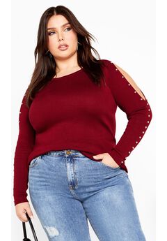 Cold Shoulder Full Length Sleeves Sweater