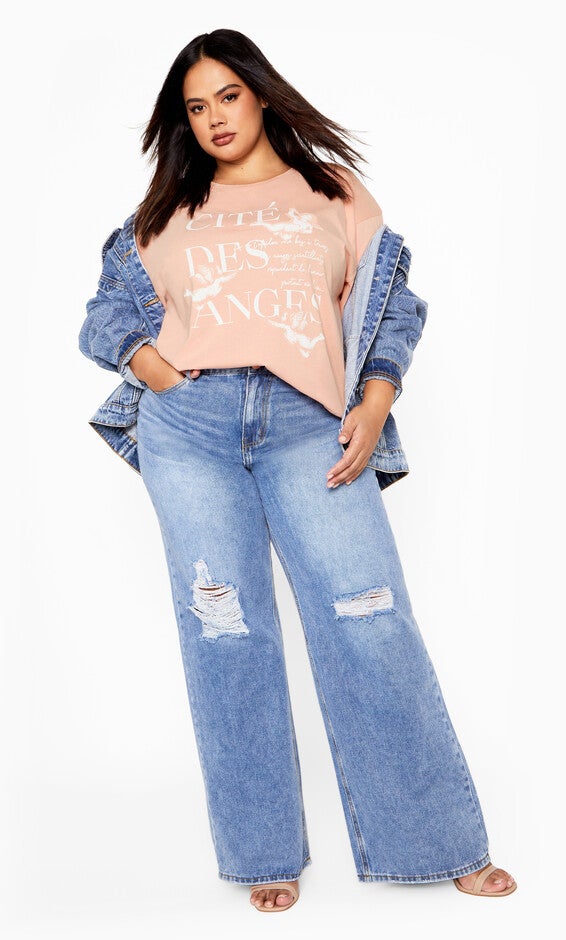 Oversized Angels Tee - dusty rose, DUSTY ROSE, alternate image number 1