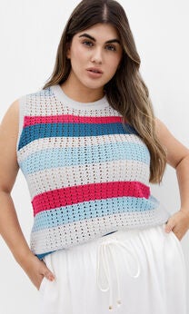 Cornelia Stripe Top - white