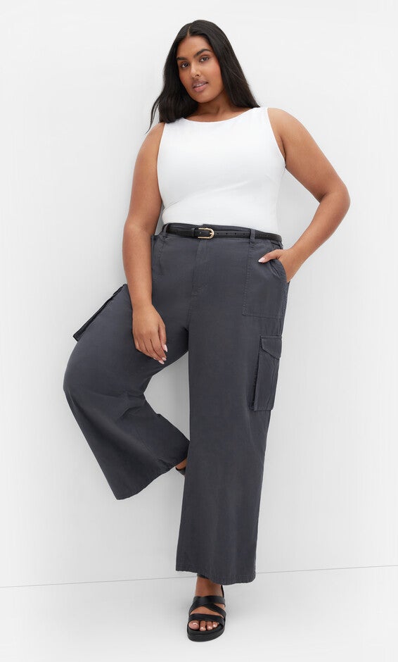 Mia Cargo Pant - steel washed, BLUE, hi-res image number 0