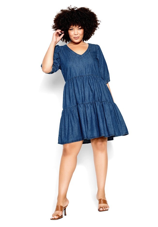 Coastal Dress - dark denim, BLUE, on-hover image number null