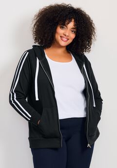 Side Stripe Zip Hoodie
