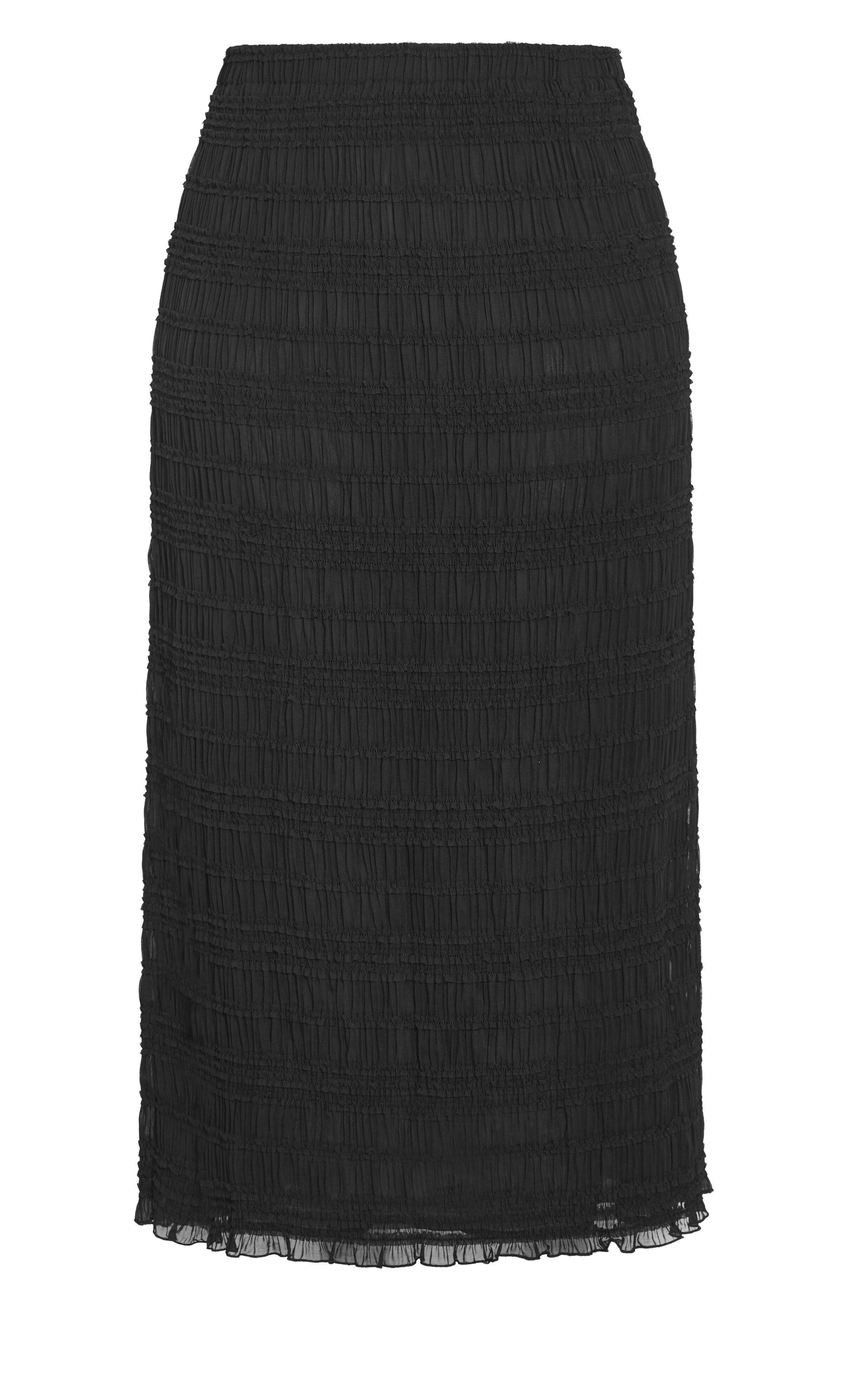 Emelia Shirred Skirt, BLACK, alternate image number 3