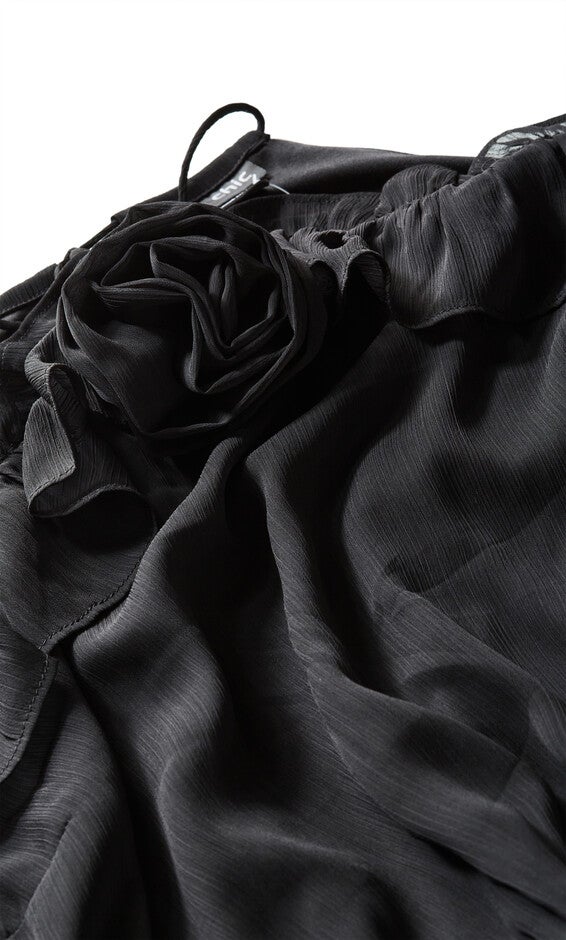 Nikita High Neck Flower Dress - black, BLACK, alternate image number 6