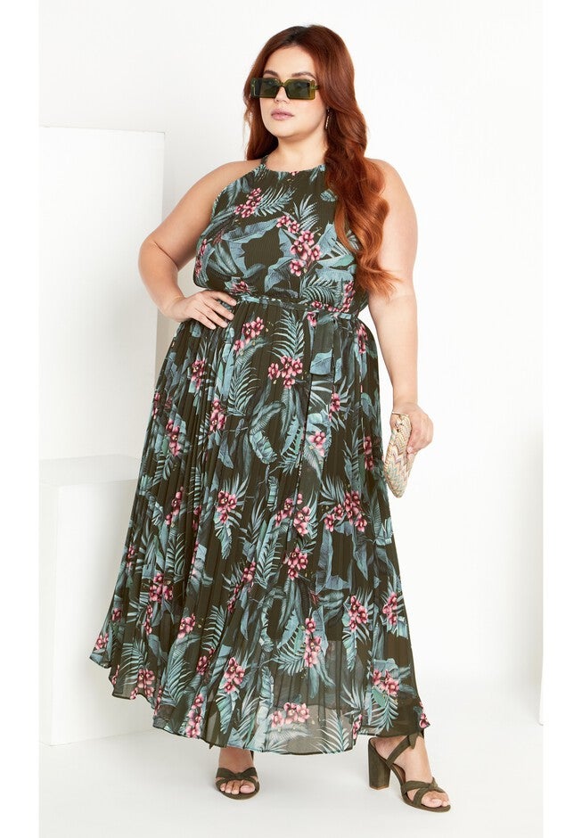 Rebecca Print Maxi Dress - jungle, GREEN, on-hover image number null