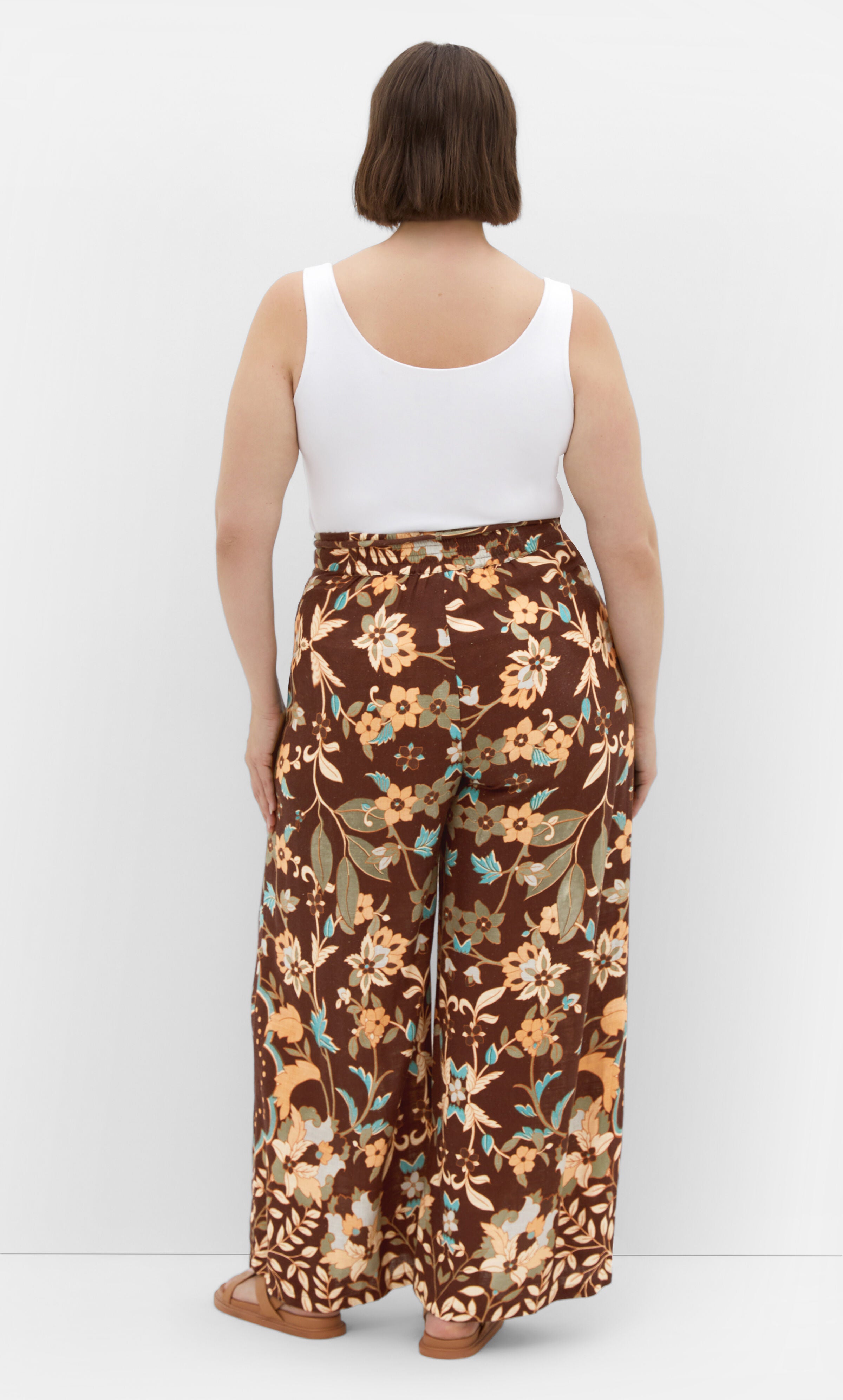 Florence Placement Pant - print, BROWN PRINT, alternate image number 2