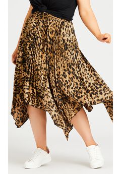 Pleated Print Skirt