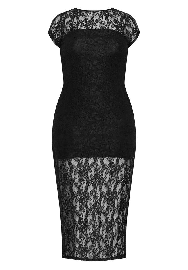 Cassie Lace Maxi Dress - black, BLACK, alternate image number 5