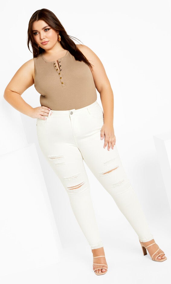 Asha Wild Rose Jean - ivory, WHITE, alternate image number null