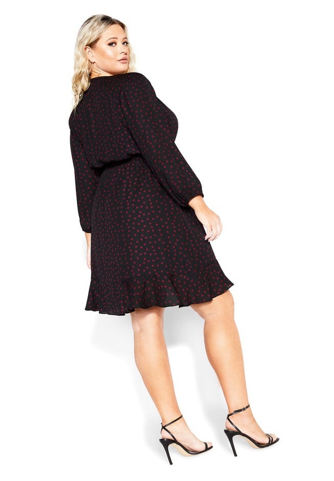 Amber Frill Dress - garnet, BLACK RED DOT, on-hover image number null