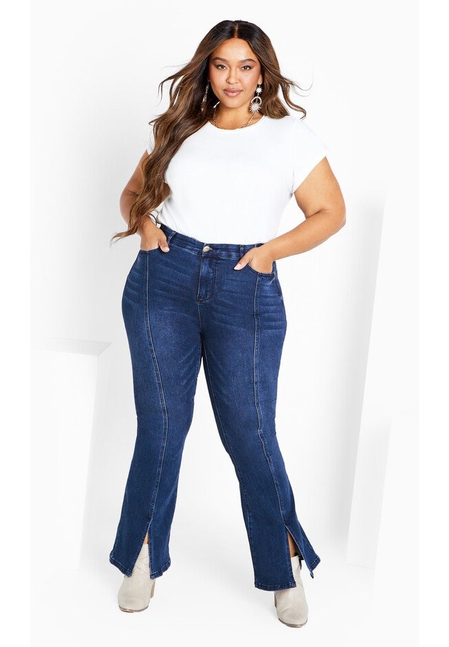 Ebony High Rise Flare Jean, INDIGO, alternate image number null