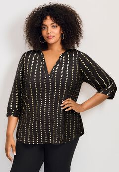 Split-Neck Foil Top