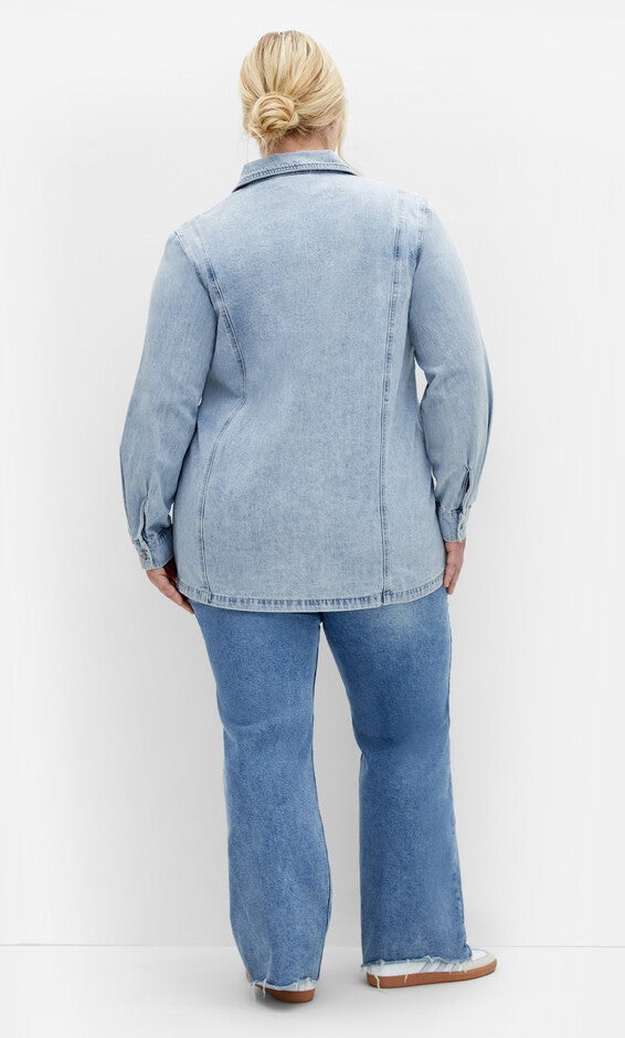 Liv Denim Shirt - mid denim, BLUE, alternate image number 1