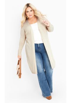 Charmed Collarless Longline Cardigan