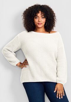 Waffle Stitch Pullover Sweater