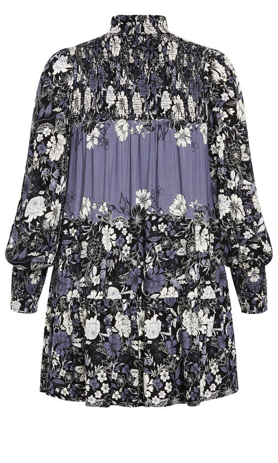 Cassia Placement Dress - blue, BLUE FLORAL PLC, alternate image number null