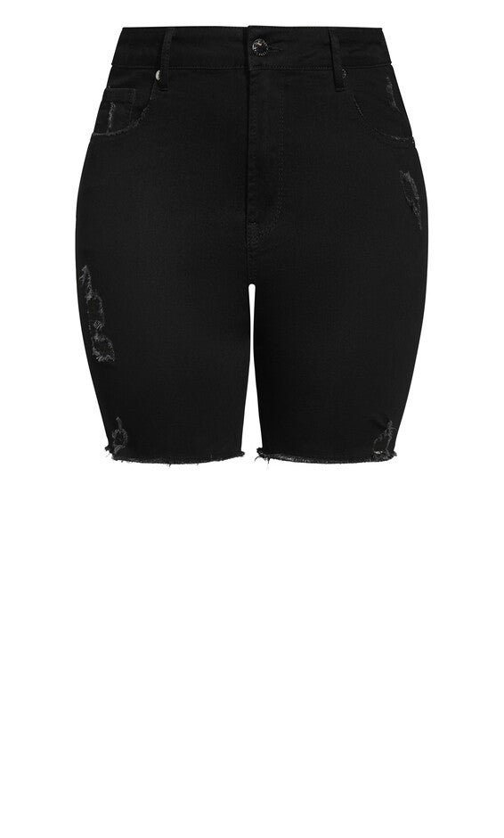 Longline Distressed Short - black, BLACK, alternate image number 3