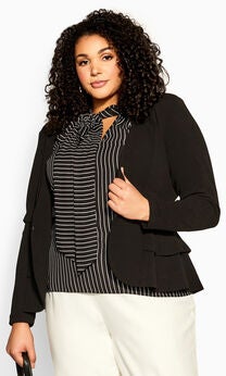 Mia Stripe Top - black