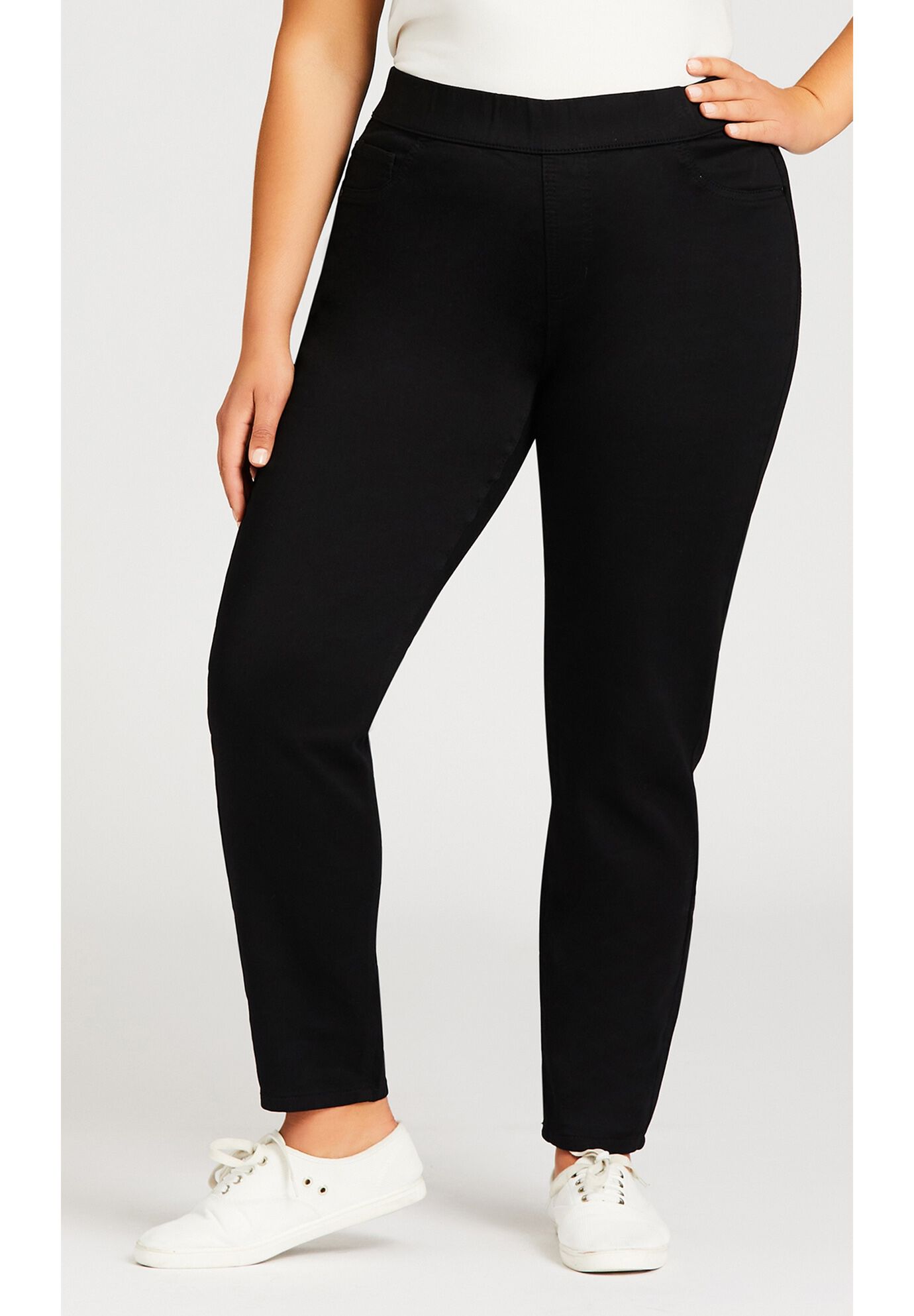 Hi Rise Straight Jegging, BLACK, alternate image number 3