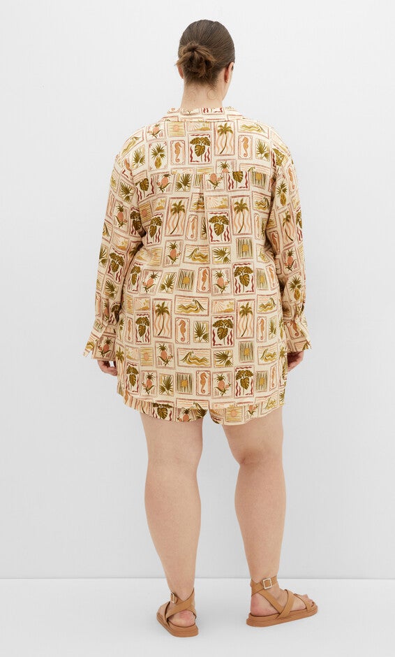 Bella Print Shirt - print, PINK, alternate image number 2