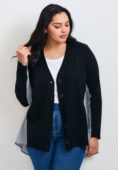Ray Mix Media Button Thru Cardi
