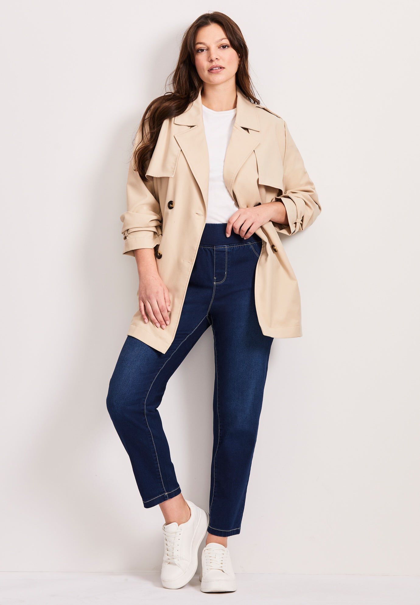 Butter Denim Pull-On High Rise Jean, DARK WASH, hi-res image number 0