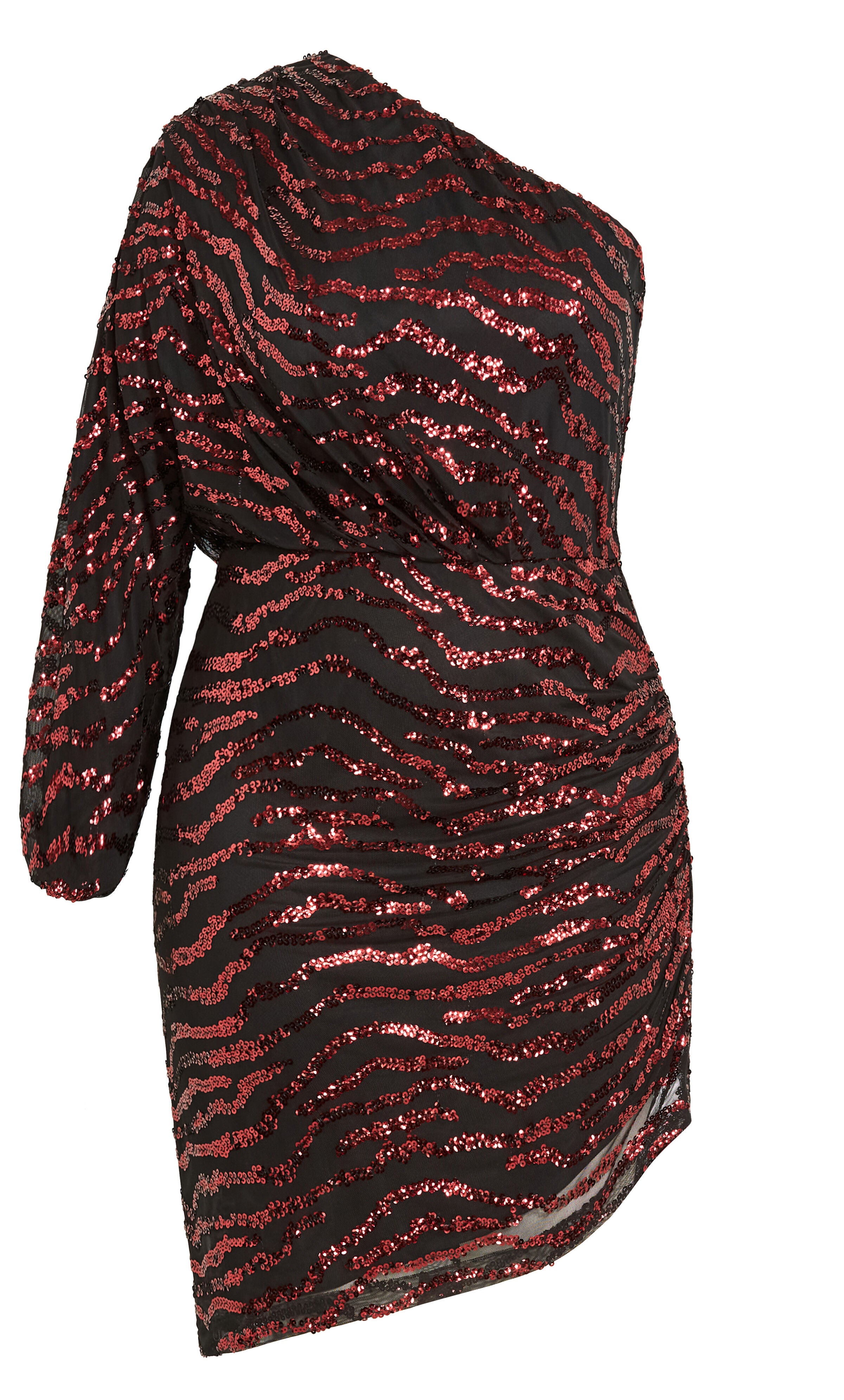 Sequin Stripe Dress - ruby, RED, alternate image number 4