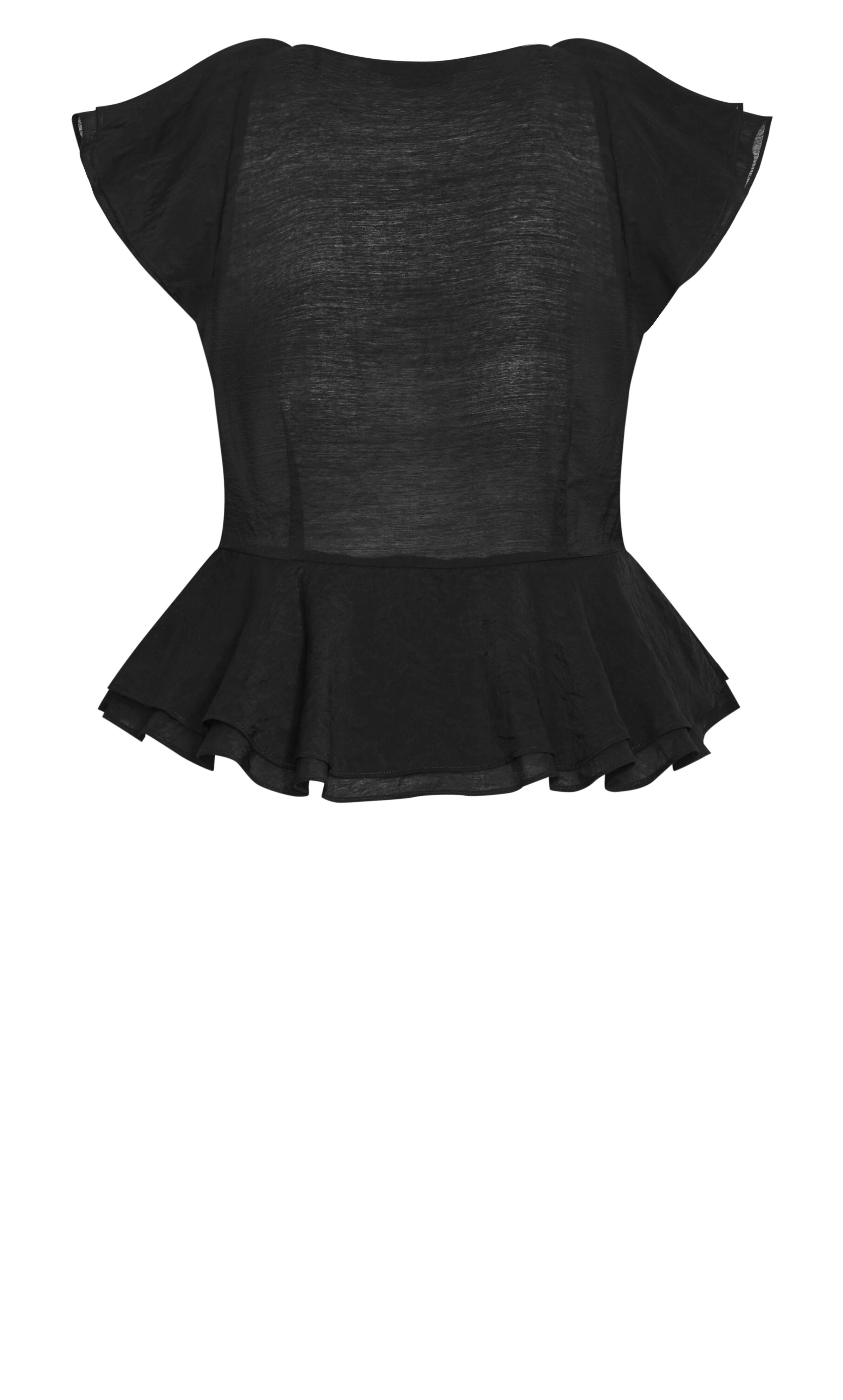Sweet Ruffle Top - black, BLACK, alternate image number 4