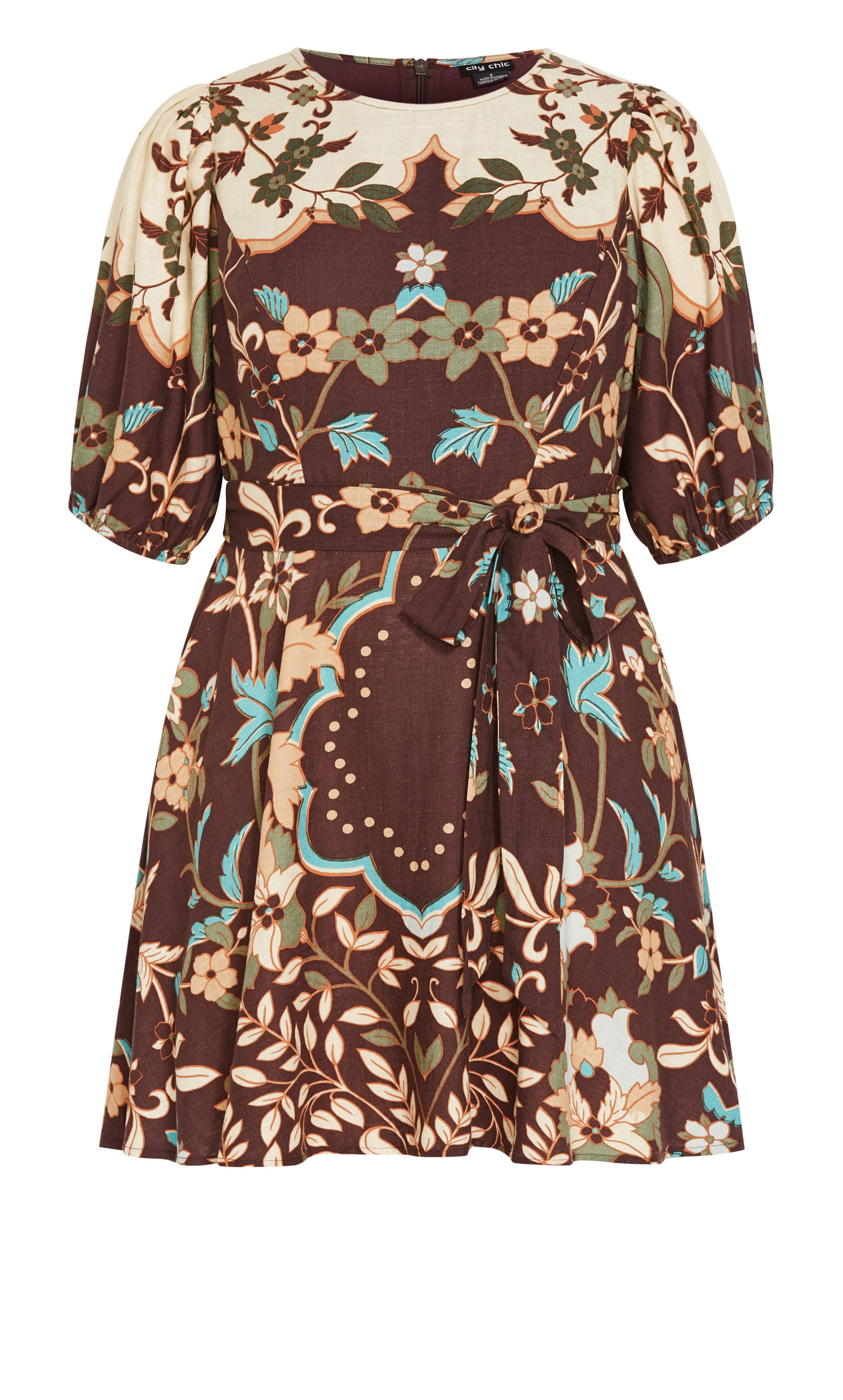 Forever Placement Linen Dress - mocha, BLACK, alternate image number 4