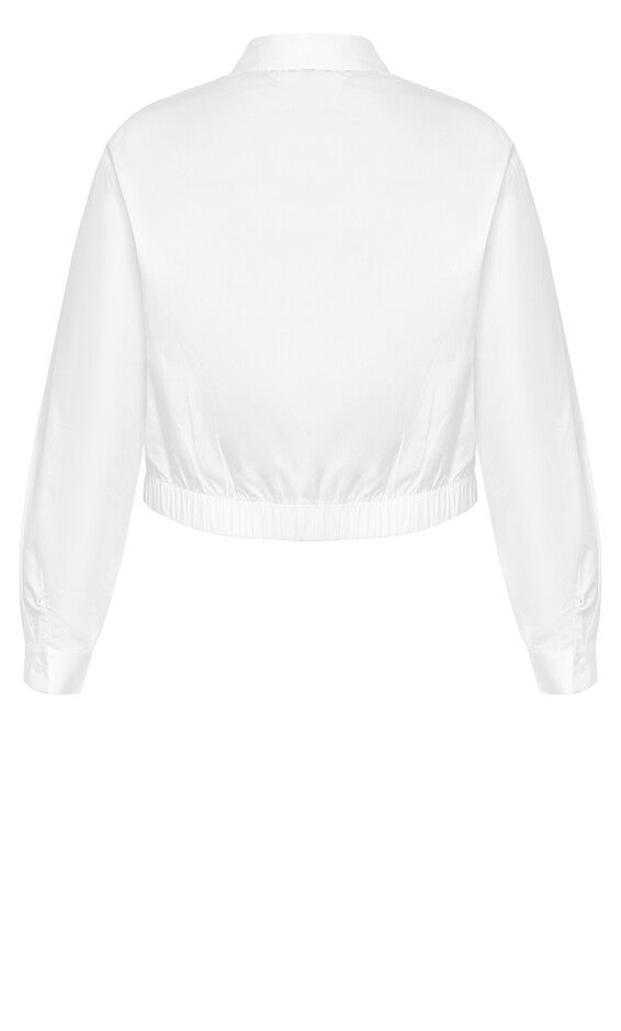 Classic Crop Shirt - ivory, WHITE, alternate image number 4