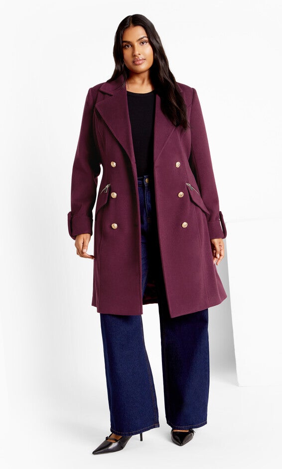 Gillian Coat - plum, PURPLE, alternate image number 1