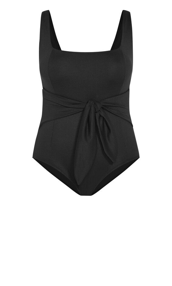 Sardinia Tie Front 1 Piece - black, BLACK, alternate image number 1