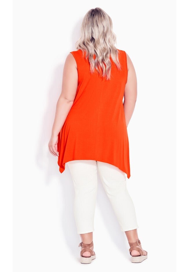 V Neck Swing Tank, ORANGE, alternate image number null