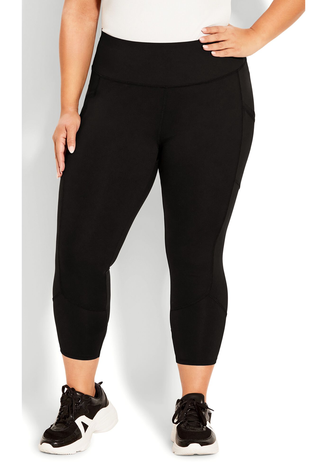 Pocket Capri Plain Legging, BLACK, alternate image number 5