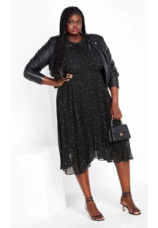 Miriam Print Dress - black, BLACK, on-hover image number 1
